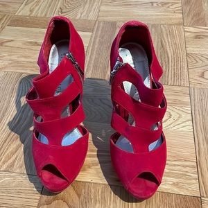 Red Suede Heels - White House Black Market